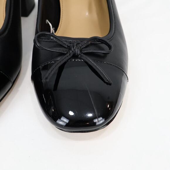 J. Crew Cap-Toe Ballet Block Heel Black Size 9 - Picture 10 of 11